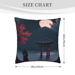 Housse de coussin Style Wabi-Sabi Lever de Soleil et Montagnes - Okomall