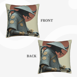 Housse de coussin en peluche sur le thème des samouraïs - Okomall