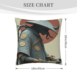 Housse de coussin en peluche sur le thème des samouraïs - Okomall