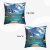 Funda de cojín de felpa con motivo de montaña - 18x18 pulgadas | OKOMALL