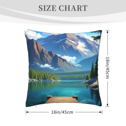 山景毛絨抱枕套 - 18x18英寸 | OKOMALL