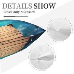 غطاء وسادة فروية بمنظر جبلي - 18 × 18 بوصة | OKOMALL