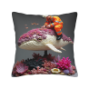 海洋奇幻抱枕套 - 18x18英寸海豚珊瑚圖案