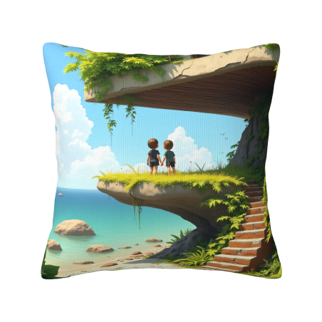Housse de coussin à thème de forêt en peluche - Okomall