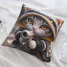 Housse de coussin en peluche à motifs géométriques abstraits - Okomall