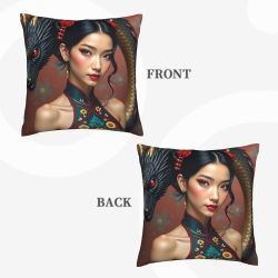 Coussin moelleux avec motif de Belle de l'Orient - Okomall