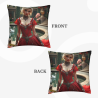 Coussin en peluche avec motif de fille de jardin rêveuse - Okomall