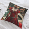 Coussin en peluche avec motif de fille de jardin rêveuse - Okomall