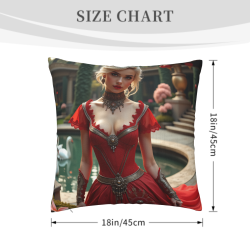 Coussin en peluche avec motif de fille de jardin rêveuse - Okomall