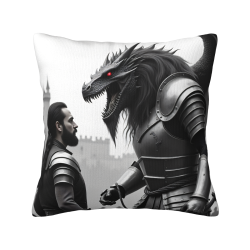Funda de cojín de felpa con diseño de dragón - 18x18 pulgadas | Okomall