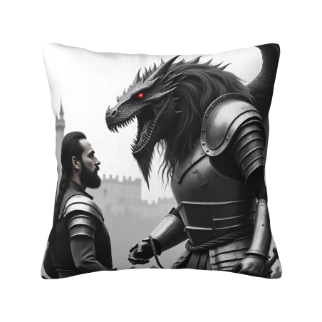 Funda de cojín de felpa con diseño de dragón - 18x18 pulgadas | Okomall