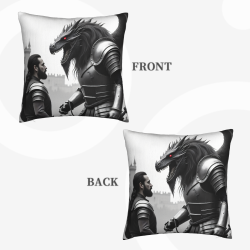 Funda de cojín de felpa con diseño de dragón - 18x18 pulgadas | Okomall