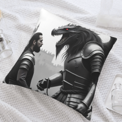 Funda de cojín de felpa con diseño de dragón - 18x18 pulgadas | Okomall