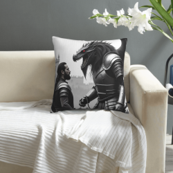 Funda de cojín de felpa con diseño de dragón - 18x18 pulgadas | Okomall