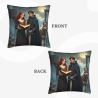 Housse de coussin en peluche sur le thème du chevalier et du loup - Okomall