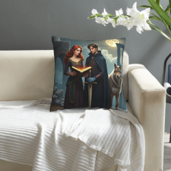 غطاء وسادة فروي بموضوع الفارس والذئب - Okomall