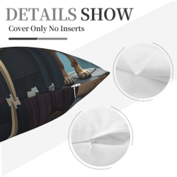 Housse de coussin en peluche sur le thème du chevalier et du loup - Okomall