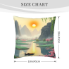 Housse de coussin en peluche avec paysage montagneux - Okomall