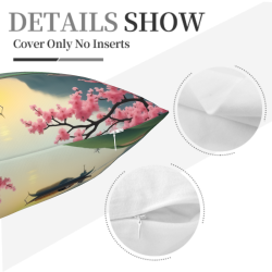 Funda de cojín de peluche con paisaje montañoso - Okomall