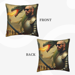 Housse de coussin en peluche à motif de chevalier médiéval - Okomall