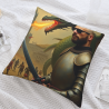 Housse de coussin en peluche à motif de chevalier médiéval - Okomall