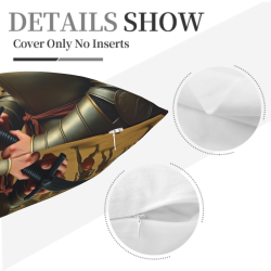 中古世紀騎士紋樣毛絨抱枕套 - Okomall