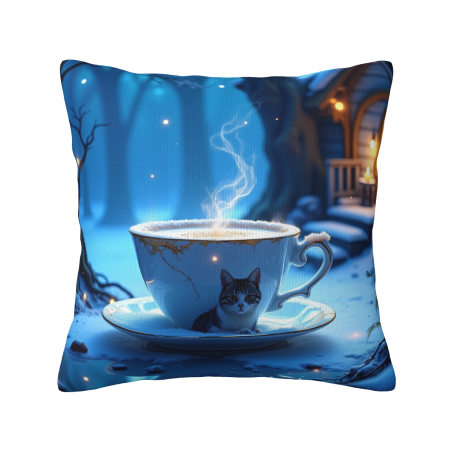 Housse de coussin en peluche NuanYiXi - Paysage nocturne de la forêt | OkOmall