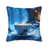 Housse de coussin en peluche NuanYiXi - Paysage nocturne de la forêt | OkOmall