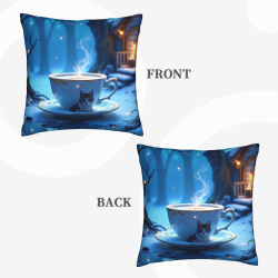 Housse de coussin en peluche NuanYiXi - Paysage nocturne de la forêt | OkOmall