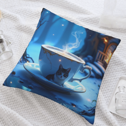 Funda de cojín de peluche NuanYiXi - Paisaje nocturno del bosque | OkOmall