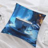 Housse de coussin en peluche NuanYiXi - Paysage nocturne de la forêt | OkOmall