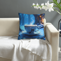 Housse de coussin en peluche NuanYiXi - Paysage nocturne de la forêt | OkOmall