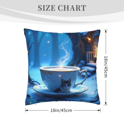 Housse de coussin en peluche NuanYiXi - Paysage nocturne de la forêt | OkOmall