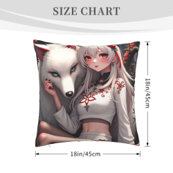 Funda de Almohada de Peluche Anime Niña - Okomall