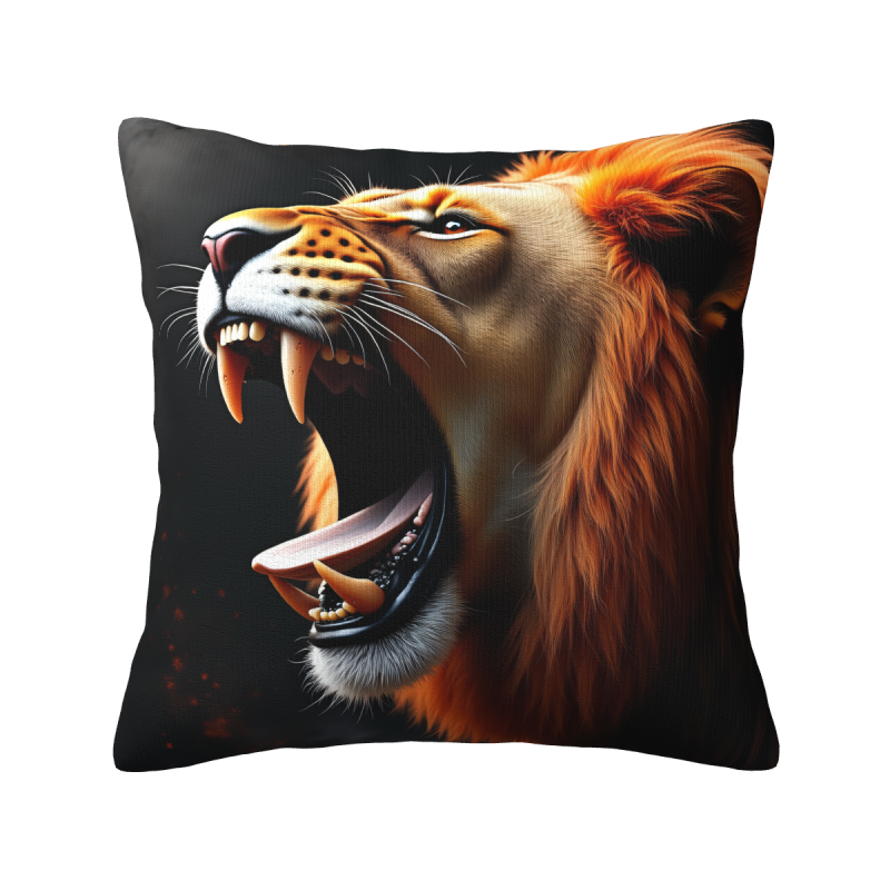 Funda de cojín de peluche de león realista - 18x18 pulgadas | Okomall