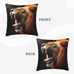 Funda de cojín de peluche de león realista - 18x18 pulgadas | Okomall