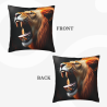 Copertura cuscino in peluche leone realistico - 18x18 pollici | Okomall