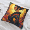 Housse de coussin en peluche à thème fille d'Okomall - Motif double | 45x45 cm