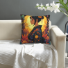 Housse de coussin en peluche à thème fille d'Okomall - Motif double | 45x45 cm