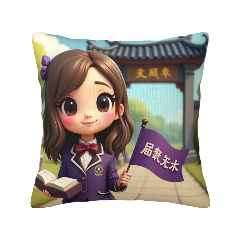 可愛少女毛絨抱枕套 - Okomall