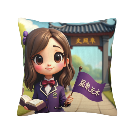 可愛少女毛絨抱枕套 - Okomall