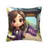 可愛少女毛絨抱枕套 - Okomall