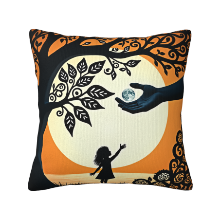 Housse de Coussin Peluche Fille Rêveuse - Boutique Officielle Okomall