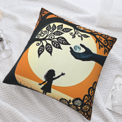 Housse de Coussin Peluche Fille Rêveuse - Boutique Officielle Okomall