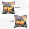 Funda de cojín de peluche con diseño de bosque al atardecer - Okomall