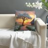 Coussin moelleux forêt au coucher du soleil - Okomall