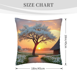 Coussin moelleux forêt au coucher du soleil - Okomall