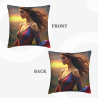 Housse de coussin en peluche avec motif féminin et paysage esthétique - Okomall
