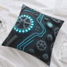 Funda de cojín con textura de circuito cyberpunk - Okomall