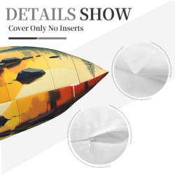 Housse de coussin en peluche 'Crépuscule en forêt' - Okomall